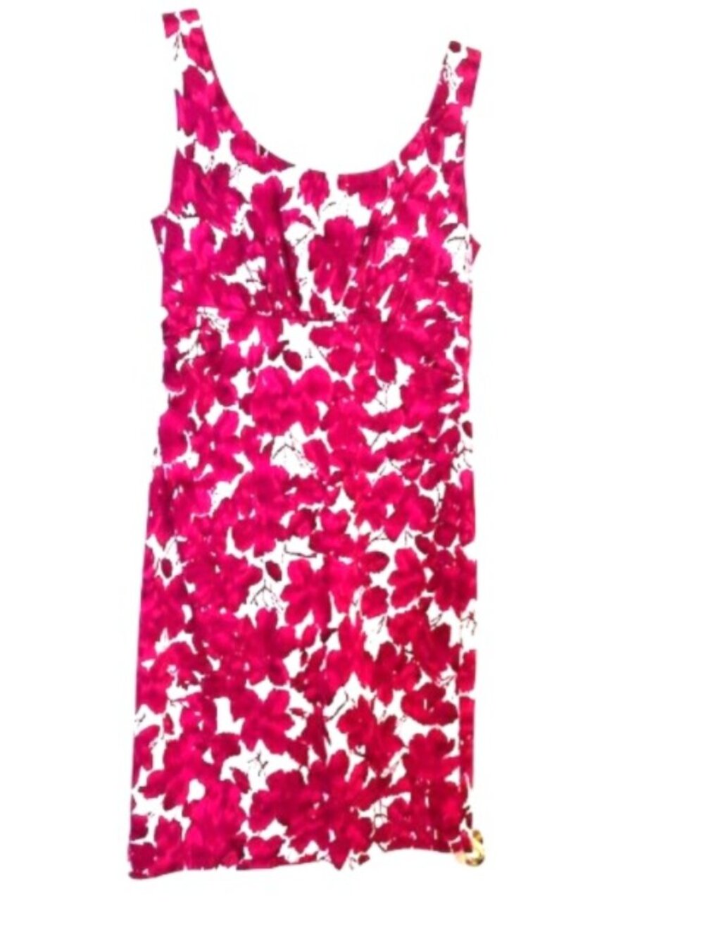 Cleo Petites Dark Pink & White Floral Lined Dress with Nice Bodice Detail Size 6